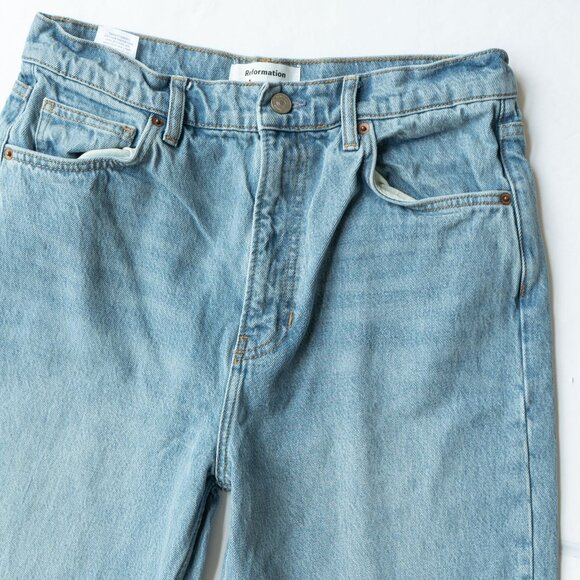 Reformation Cary Jeans Slouchy High Rise Straight Wide Leg Minimal Tencel Denim - Picture 4 of 11